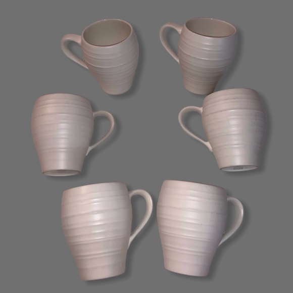 Mikasa Dining Preowned Mikasa Swirl White Coffee Mug Set Of 6